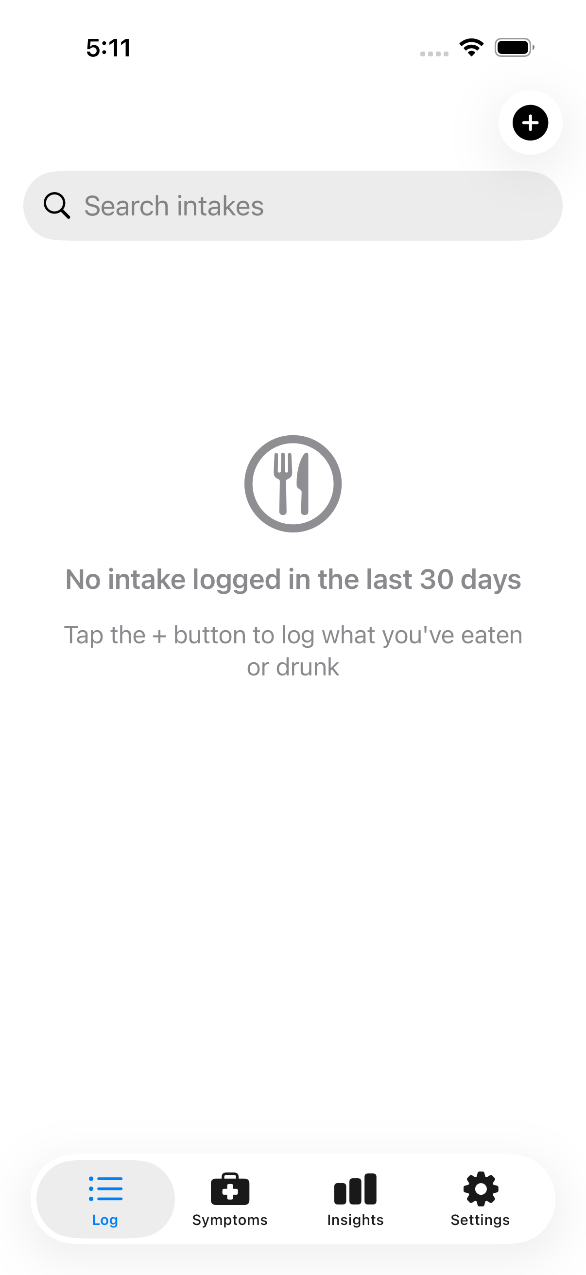 Intestigator app showing the main interface