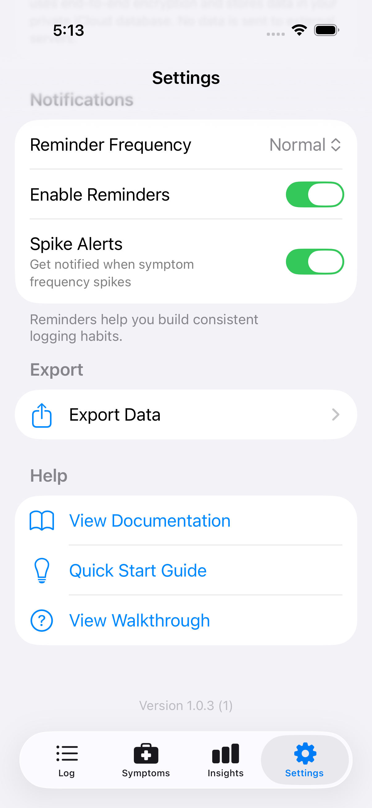Notification settings
