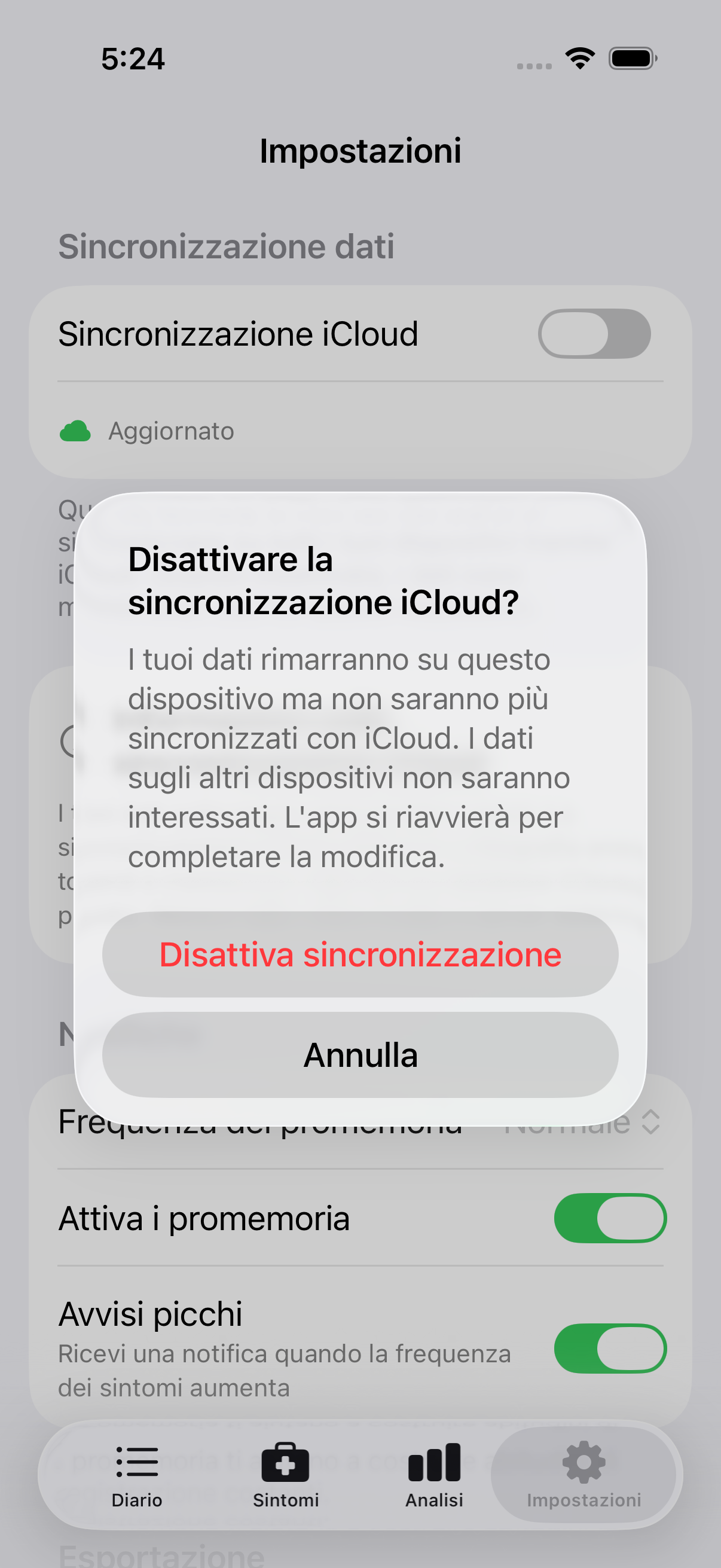 Impostazioni delle notifiche