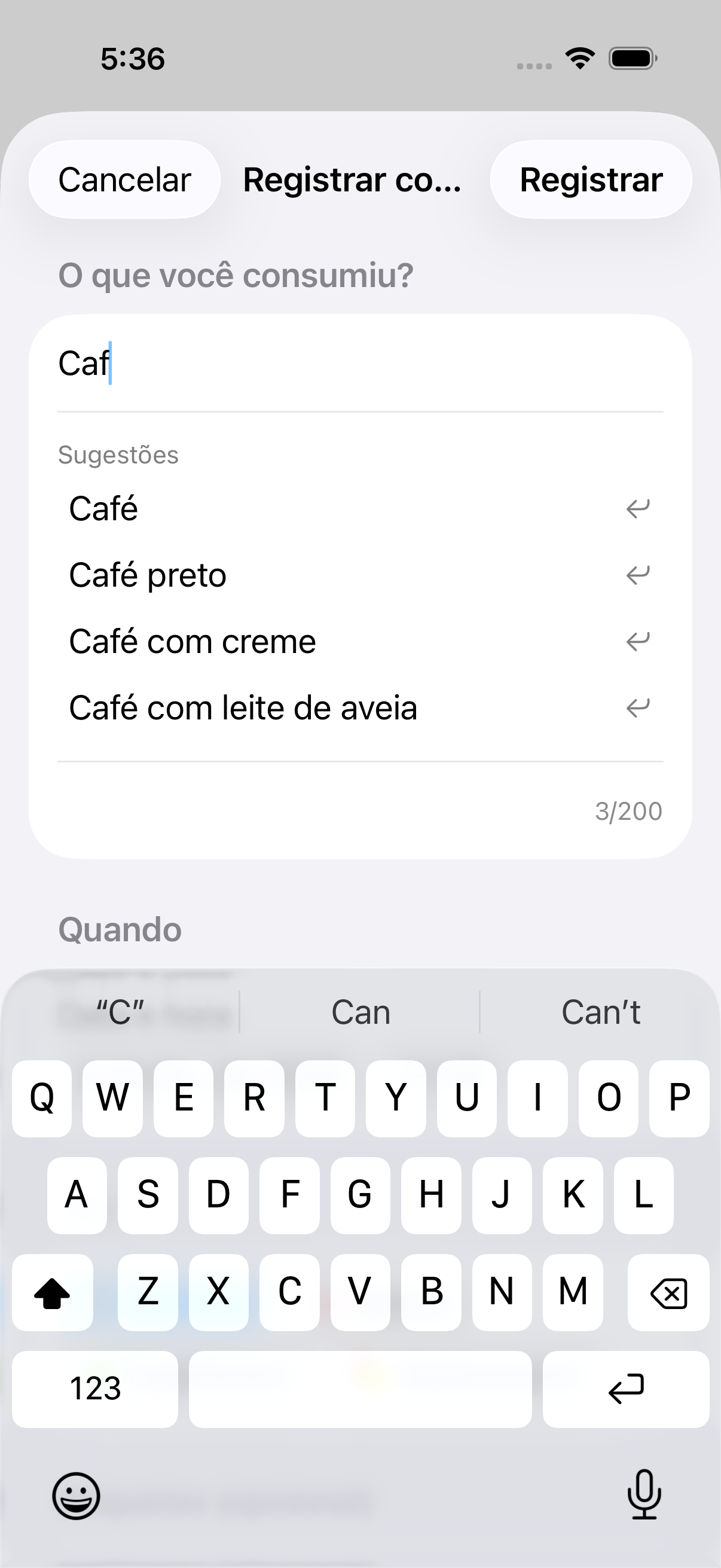 Menu suspenso de autocompletar mostrando registros anteriores